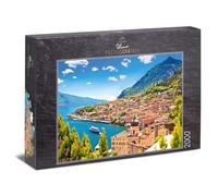 Ulmer Puzzleschmiede - Puzzle "Lago la Garda" - Puzzle classique du lac de Garde de 2000 pièces - Vue pittoresque du village de Limone sul Garda, Lombardie, Italie du Nord