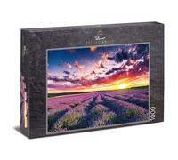 Ulmer Puzzleschmiede - Puzzle Lavande - Puzzle 1000 pièces - de Larges Champs de Lavande au Coucher du Soleil en Provence, France