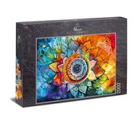 Ulmer Puzzleschmiede - Puzzle Mandala arc-en-ciel de 2000 pièces - Motif mandala coloré - Puzzle mandala relativement simple grâce à une grande variété de formes et de couleurs