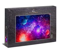 Ulmer Puzzleschmiede - Puzzle Mondes flottants: Puzzle 1000 pièces - Illustration de planète colorée de l'espace et de la Galaxie