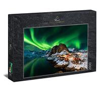 Ulmer Puzzleschmiede Puzzle Norvège 2000 pièces « Aurore boréale » - Carton de qualité supérieure - 97 x 69 cm - Puzzlers pour adultes