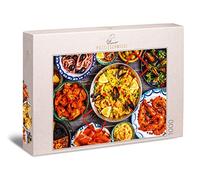 Ulmer Puzzleschmiede - Puzzle Paella y Tapas - Puzzle Moderne de 1000 pièces - Collection de Cuisine, de Nourriture et de Photographie Alimentaire - Un Motif aux Couleurs intenses d'Espagne