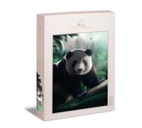 Ulmer Puzzleschmiede - Puzzle « Panda dans la forêt de bambous » - Puzzle sauvage romantique de 1000 pièces avec motif animal - Le panda rare dans sa patrie en Chine - Animaux et nature comme puzzle
