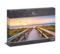 Ulmer Puzzleschmiede - Puzzle panoramique 1000 pièces « Heure du soir sur Sylt - Motif mer du Nord avec coucher de soleil sur les dunes sur la plage de Sylt, Allemagne