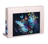 Ulmer Puzzleschmiede Puzzle Papillons Brillants 1000 pièces Motif Papillons en Filigrane et colorés d'un Monde Naturel Magique Qualité fabriquée en Allemagne