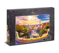Ulmer Puzzleschmiede - Puzzle Park Güell Barcelona - Puzzle Classique de 1000 pièces - Monument d'Antoni Gaudi à Barcelone, Espagne - Puzzle de qualité supérieure Made in Germany
