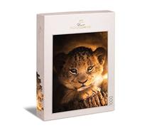 Ulmer Puzzleschmiede - Puzzle Petit Prince - Superbe Puzzle pour Enfants Animaux de Compagnie de 1000 pièces - Le Petit Lion Regarde la lumière du Soleil en Afrique