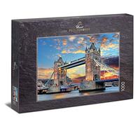 Ulmer Puzzleschmiede - Puzzle Pont de la Tour - Puzzle 1000 pièces - Tower Bridge Londres dans Une lumière dorée au Coucher du Soleil