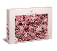 Ulmer Puzzleschmiede - Puzzle rose « blush » - Puzzle classique de 500 pièces de fleurs et de fleurs entièrement rouges - Le puzzle pour tous ceux qui aiment les roses rouges et ne craignent pas les