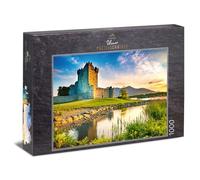 Ulmer Puzzleschmiede - Puzzle Ross Castle de 1000 pièces - Le vieux château d'Irlande, niché dans un paysage féerique au coucher du soleil - Qualité fabriquée en Allemagne