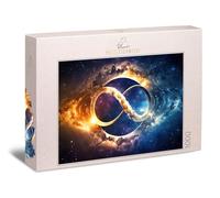 Ulmer Puzzleschmiede - Puzzle symbole « Infinity » de 1000 pièces - Le signe de l'infini, flottant dans l'espace, comme puzzle impossible distinctif - Qualité du puzzle fabriqué en Allemagne