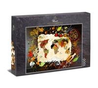 Ulmer Puzzleschmiede - Puzzle Taste The World: Puzzle 1000 pièces - Carte du Monde des épices colorées, du Poivre et du sel - Photographie Originale d'aliments