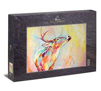 Ulmer Puzzleschmiede - Puzzle Un cerf coloré: Puzzle 1000 pièces - Un cerf coloré comme Une Peinture à l'huile Moderne