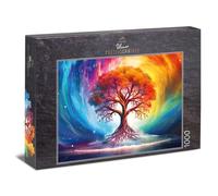 Ulmer Puzzleschmiede Puzzle « Universal Tree » de 1000 pièces - Motif arbre de vie aux couleurs intenses au design moderne - Puzzle de 1000 pièces de qualité supérieure fabriqué en Allemagne