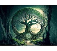 Ulmer Puzzleschmiede - Vieille forêt des druïdes - Puzzle celtique arbre de vie avec 2000 pièces - Monde mystique entre nature et magie - Qualité fabriquée en Allemagne