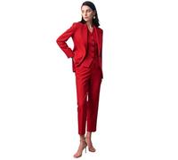 Ulnomio Femme Trois Morceaux Costume Discours Peak Lapel Simple Poitrine Bouton Veste Veste Pantalon