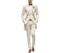Ulnomio Hommes Ensemble de Costume de Mariage Trois Pièces Speech Peak Revers Veste à Boutons à Double Boutonnage Gilet Pantalon