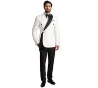 Ulnomio Hommes Ensemble de Costume Deux pièces Veste et Pantalon de Discours de Banquet à Revers Cranté