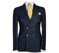 Ulnomio Hommes Manteau de Costume à Boutons croisés Blazer à Revers châle