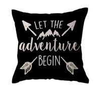 ULOVE LOVE YOURSELF Adventure Arrow Housses de coussin décoratives pour cabine/camping-car Motif forêt de montagne Noir 45,7 x 45,7 cm