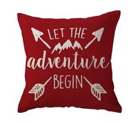 ULOVE LOVE YOURSELF Housse de coussin décorative Adventure Arrow pour cabine/camping-car Motif forêt de montagne 45,7 x 45,7 cm Rouge