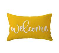 ULOVE LOVE YOURSELF Housses de coussin lombaire rectangulaires décoratives rustiques de bienvenue - 30,5 x 50,8 cm - Pour porche avant - Cadeaux de pendaison de crémaillère (jaune)