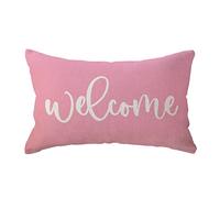 ULOVE LOVE YOURSELF Housses de coussin lombaire rectangulaires décoratives rustiques pour porche avant - 30,5 x 50,8 cm - Cadeau de pendaison de crémaillère (rose)
