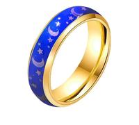 Uloveido Bague en acier inoxydable de 6 mm - Ajustement confortable - Sensible à la température - Changement de couleur - Couleur arc-en-ciel, 10, Métal non précieux, Aucune pierre précieuse