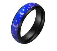 Uloveido Bague en acier inoxydable de 6 mm - Ajustement confortable - Sensible à la température - Changement de couleur - Couleur arc-en-ciel, R1/2(59.5mm), Métal, Aucune pierre précieuse