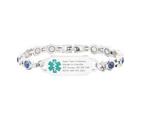 Uloveido Bracelet d'alerte médicale de mode pour femmes mères âgées - bande d'identité en acier inoxydable personnalisée avec des informations d'urgence personnalisées