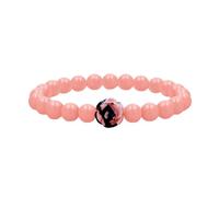Uloveido Bracelet extensible fleuri lumineux rose - Bijou à perles phosphorescentes pour femme - Bracelet élastique sans fermoir en pierre naturelle YS5622