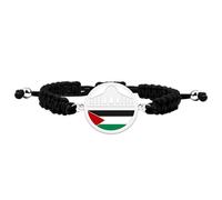 Uloveido Bracelet Palestine avec pendentif dôme de mosquée | Cordon blanc et noir en acier inoxydable ou or | Unisexe, fait main, héritage arabe | Bijou islamique du Ramadan | YA6014