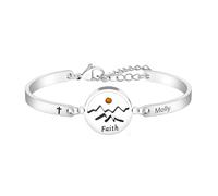 Uloveido Bracelet pour femme avec graines de moutarde - Bracelet réglable en acier inoxydable gravé - Bijoux chrétiens inspirants YA6454, Adjustable, Acier inoxydable Résine, Pas de pierre précieuse