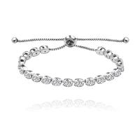 Uloveido Bracelet rivière à maillons réglables pour femme avec oxyde de zirconium, Medium, Cristal, Oxyde de zirconium