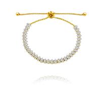 Uloveido Bracelet rivière à maillons réglables pour femme avec oxyde de zirconium, Medium, Cristal, Oxyde de zirconium