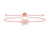 Uloveido Bracelet tendance en forme de tortue de poisson de mer - Fermoir papillon réglable - Pour filles et femmes, Adjustable, Laiton, Oxyde de zirconium
