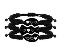 Uloveido Bracelets d'amitié pour mère, père, fille, meilleurs amis, pour toujours Bitch 1/2/3, pour maman, père, fille, meilleurs amis, 16-28 cm, Métal, Pas de gemme