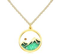 Uloveido Collier En Montagne De Graine De Moutarde Lumineux De Couleur Verte Plaqué Or | Collier De Verset Biblique Glow In The Dark La Foi Peut Déplacer Des Montagnes Matthieu 17:20