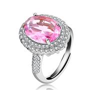 Uloveido Créé bleu saphir zircon cubique alliances pour femmes, taille ouverte, bijoux de fiançailles Y664, Cristal, Zircone cubique