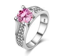 Uloveido Femme Filles Maman Fille Mariée. Laiton Ronde Rose Blanc Oxyde de Zirconium