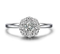 Uloveido Femme Laiton Ronde Blanc Oxyde de Zirconium