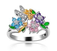 Uloveido Femme Laiton Ronde Rose Bleu Violet Oxyde de Zirconium