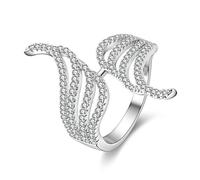 Uloveido Femme Maman Fille Mariée. Laiton Ronde Blanc Oxyde de Zirconium