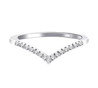 Uloveido Lot de bagues de fiançailles réglables en oxyde de zirconium pour homme et femme Argenté, Adjustable, Cristal, Zircone cubique