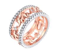 Uloveido Mixte Femme Homme Laiton Ronde Blanc Oxyde de Zirconium