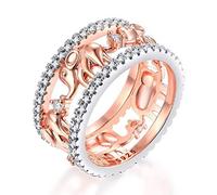Uloveido Mixte Femme Homme Laiton Ronde Blanc Oxyde de Zirconium