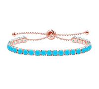 Uloveido mode synthétique turquoise tennis bracelet femmes or rose, bleu clair cristal Bolo bracelet cadeau d'anniversaire pour les filles y4043