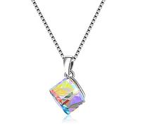 Uloveido Y418 Parure de bijoux avec collier et boucles d'oreilles en argent sterling 925 avec cristaux autrichiens, Cristal, Cristal autrichien, cristaux autrichiens