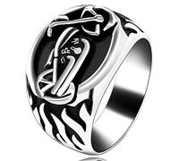 Uloveido Y510 Bague totem en acier inoxydable pour homme Noir, Z+1 (69.7mm), Acier inoxydable, Aucune pierre précieuse