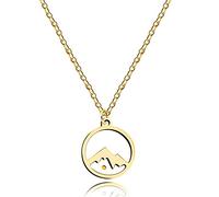 Uloveido Y559-UK Collier avec pendentif rond en acier inoxydable véritable graine de moutarde, Résine, Pas de gemme